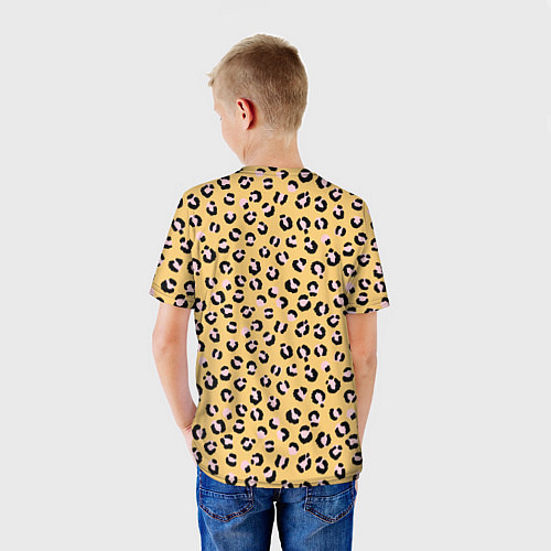 Детская футболка Желтый леопардовый принт / 3D-принт – фото 4