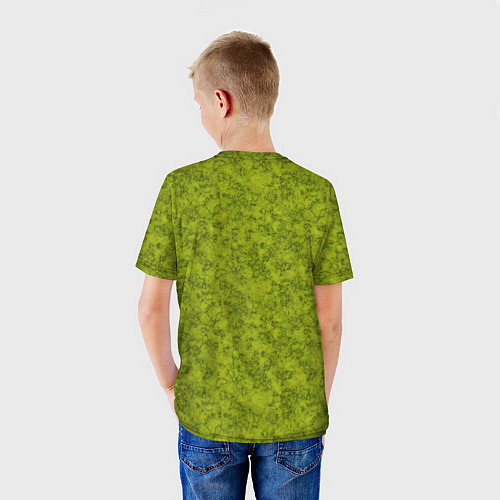 Детская футболка Зеленый мраморный узор / 3D-принт – фото 4