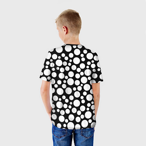 Детская футболка Черно-белый горох / 3D-принт – фото 4