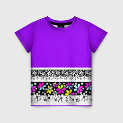 Детская футболка Яркий фиолетовый цветочный