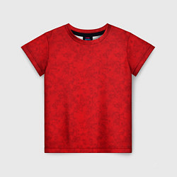 Детская футболка Ярко-красный мраморный узор