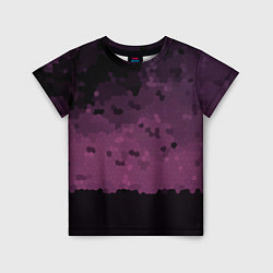 Детская футболка Мозаичный узор в черно бордовом цвете