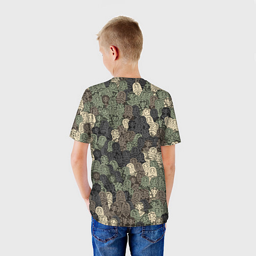 Детская футболка Камуфляж из матрёшек / 3D-принт – фото 4