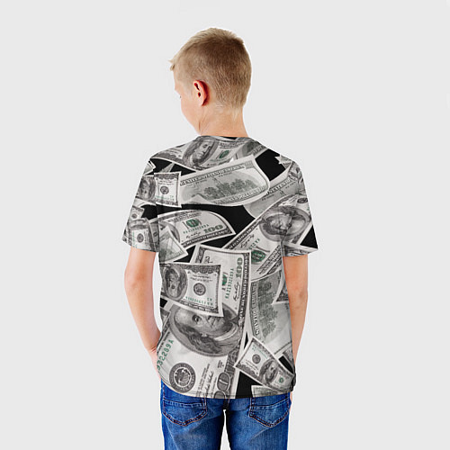 Детская футболка Деньги и купюры смайл / 3D-принт – фото 4