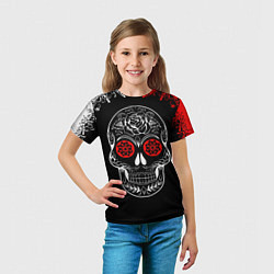 Футболка детская Red White Skull - Череп, цвет: 3D-принт — фото 2
