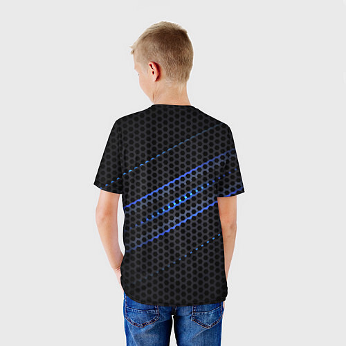 Детская футболка СТАЛЬНАЯ СЕТКА НЕОН STEEL MESH NEON / 3D-принт – фото 4