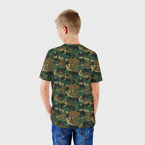 Детская футболка Охотник камуфляж из зверей / 3D-принт – фото 4
