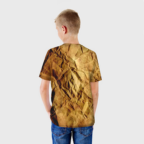 Детская футболка Старая мятая бумага / 3D-принт – фото 4