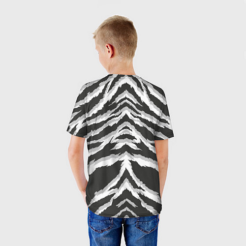 Детская футболка Белая шкура тигра / 3D-принт – фото 4