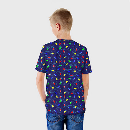 Детская футболка Разноцветные Лампочки / 3D-принт – фото 4