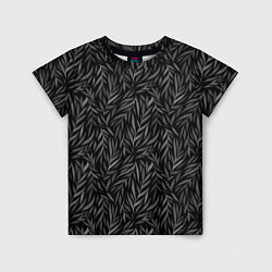 Детская футболка Растительный орнамент черно-белый
