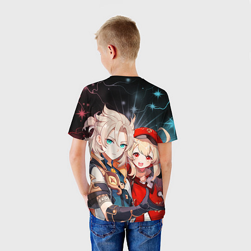 Детская футболка Альбедо и Кли, Genshin Impact / 3D-принт – фото 4