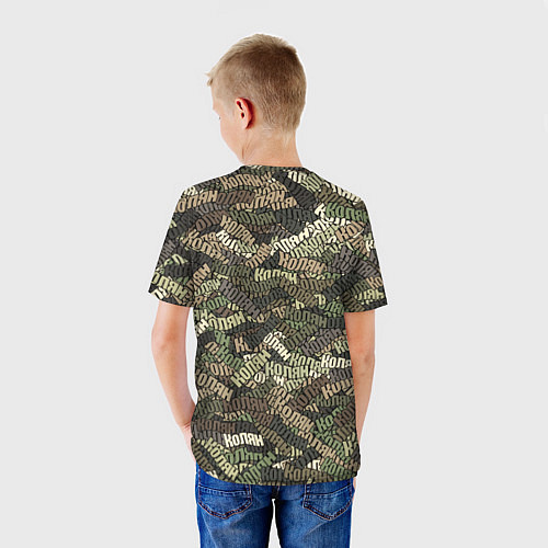 Детская футболка Именной камуфляж Колян / 3D-принт – фото 4