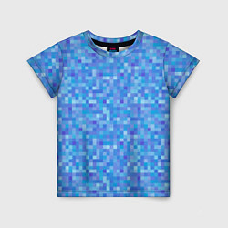 Детская футболка Голубая пиксель абстракция