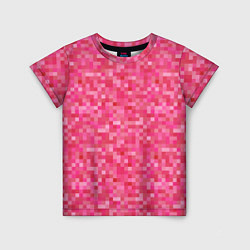 Детская футболка Цикламеновая пиксельная абстракция