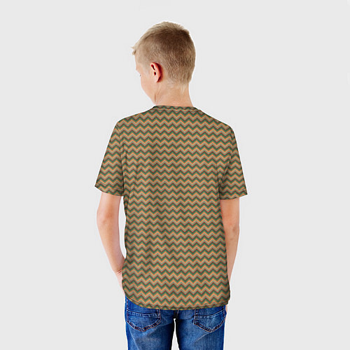 Детская футболка Абстракция разноцветные зигзаги / 3D-принт – фото 4
