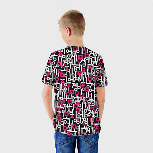 Детская футболка Узор из Игры в кальмара / 3D-принт – фото 4