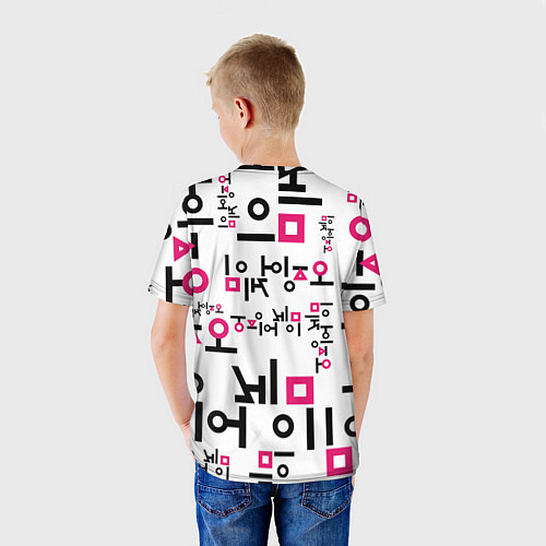 Детская футболка LOGO PATTERN SQUID GAME / 3D-принт – фото 4