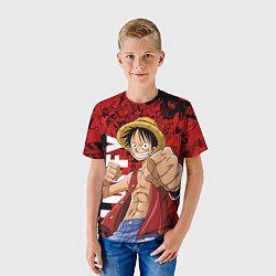 Футболка детская Манки Д Луффи, One Piece, цвет: 3D-принт — фото 2
