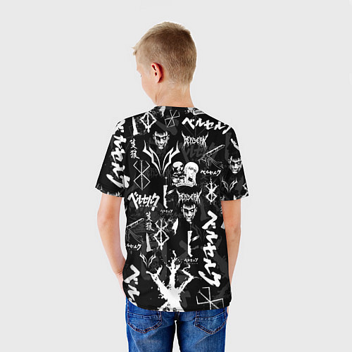 Детская футболка BERSERK SYMBOL LOGO БЕРСЕРК СИМВОЛИКА ПАТТЕРН / 3D-принт – фото 4