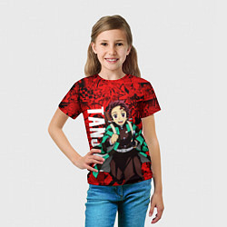 Футболка детская Танджиро Камадо ,Клинок, рассекающий демонов, цвет: 3D-принт — фото 2