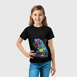 Футболка детская Динозавр ди-джей, цвет: 3D-принт — фото 2