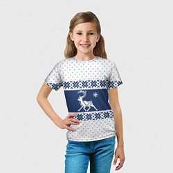 Футболка детская Северный Олень звезда, цвет: 3D-принт — фото 2