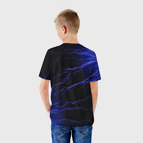 Детская футболка METALLICA BLUE FLASH МЕТАЛЛИКА СИНИЕ МОЛНИИ / 3D-принт – фото 4