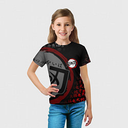 Футболка детская КЛИНОК РАССЕКАЮЩИЙ ДЕМОНОВ ИЕРОГЛИФЫ ЛОГО, цвет: 3D-принт — фото 2