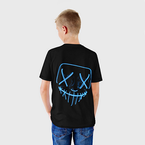 Детская футболка Неоновая маска Хэллоуина / 3D-принт – фото 4