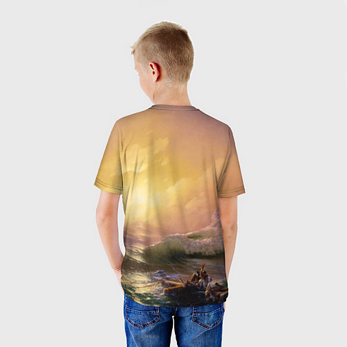 Детская футболка Шторм в море девятый вал / 3D-принт – фото 4