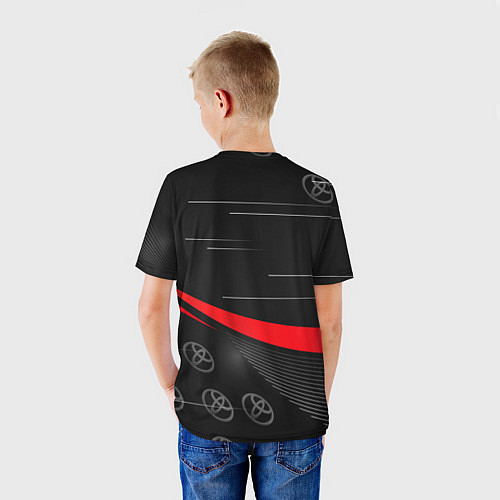 Детская футболка ТОЙОТА TOYOTA RED LINES / 3D-принт – фото 4
