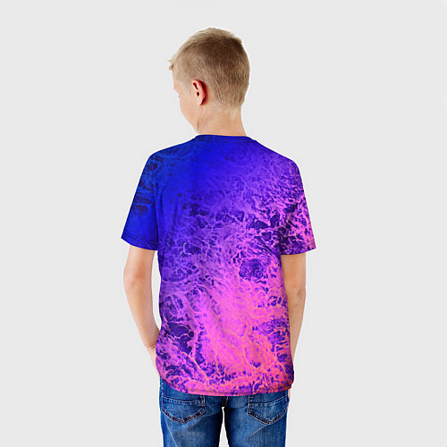 Детская футболка Абстрактный пурпурно-синий / 3D-принт – фото 4