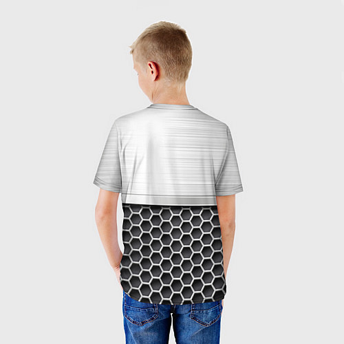 Детская футболка Nissan Стальная решетка / 3D-принт – фото 4