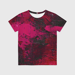 Детская футболка Бордовые мазки в тёмно-красных тонах
