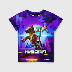 Детская футболка Minecraft на коне!