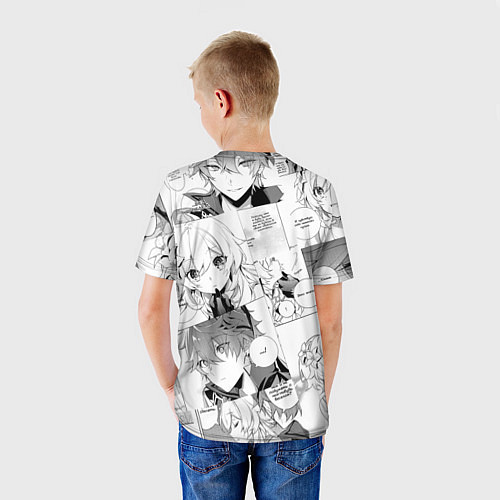 Детская футболка Люмин и Тарталья на фоне манги / 3D-принт – фото 4