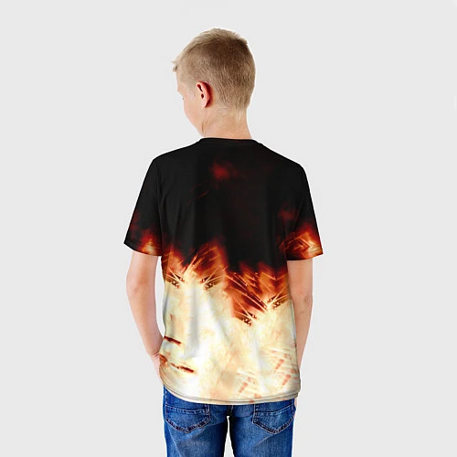 Детская футболка Огненный Сайтама One Punch-Man / 3D-принт – фото 4