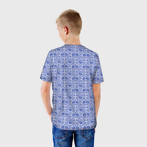 Детская футболка Русские узоры Гжель / 3D-принт – фото 4