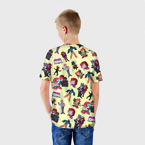 Детская футболка Friday Night Funkin - все герои / 3D-принт – фото 4
