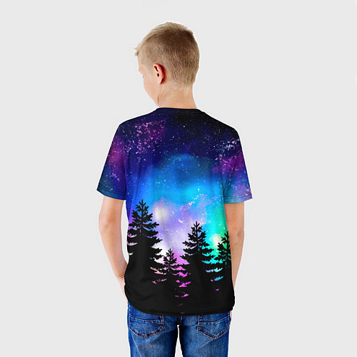 Детская футболка Космический лес, елки и звезды / 3D-принт – фото 4