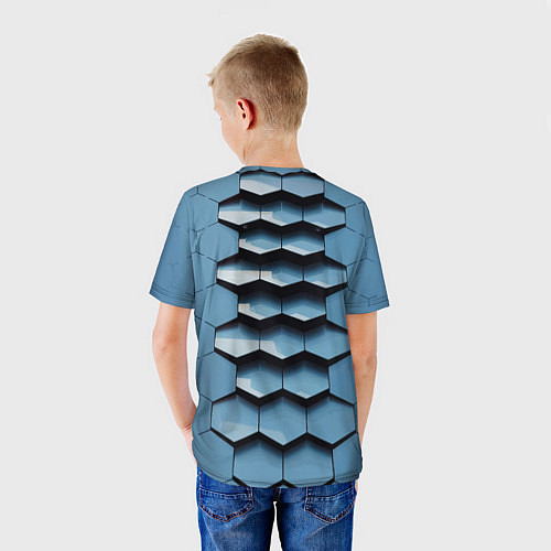 Детская футболка Соты узор авангард / 3D-принт – фото 4