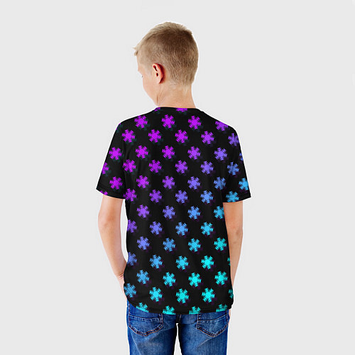 Детская футболка NEON WINTER IS COMING ЗИМА БЛИЗКО НЕОН / 3D-принт – фото 4