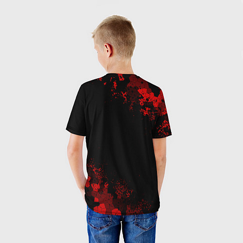 Детская футболка TOYOTA MILITARY PIXEL BLACK RED / 3D-принт – фото 4