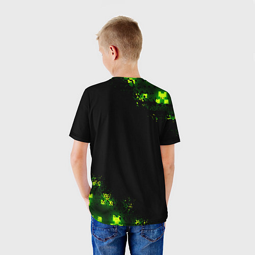 Детская футболка MINECRAFT NEON LOGO CREEPER / 3D-принт – фото 4