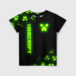 Детская футболка MINECRAFT NEON LOGO CREEPER