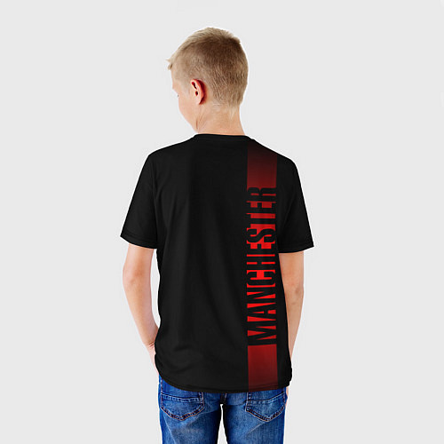 Детская футболка МАНЧЕСТЕР ЮНАЙТЕД RED LINE / 3D-принт – фото 4