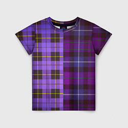 Футболка детская Purple Checkered, цвет: 3D-принт