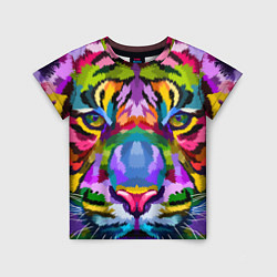 Детская футболка Морда тигра крупным планом