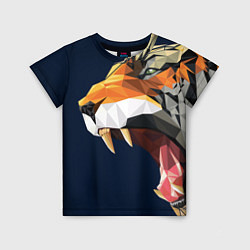 Детская футболка Пасть тигра в мозаике